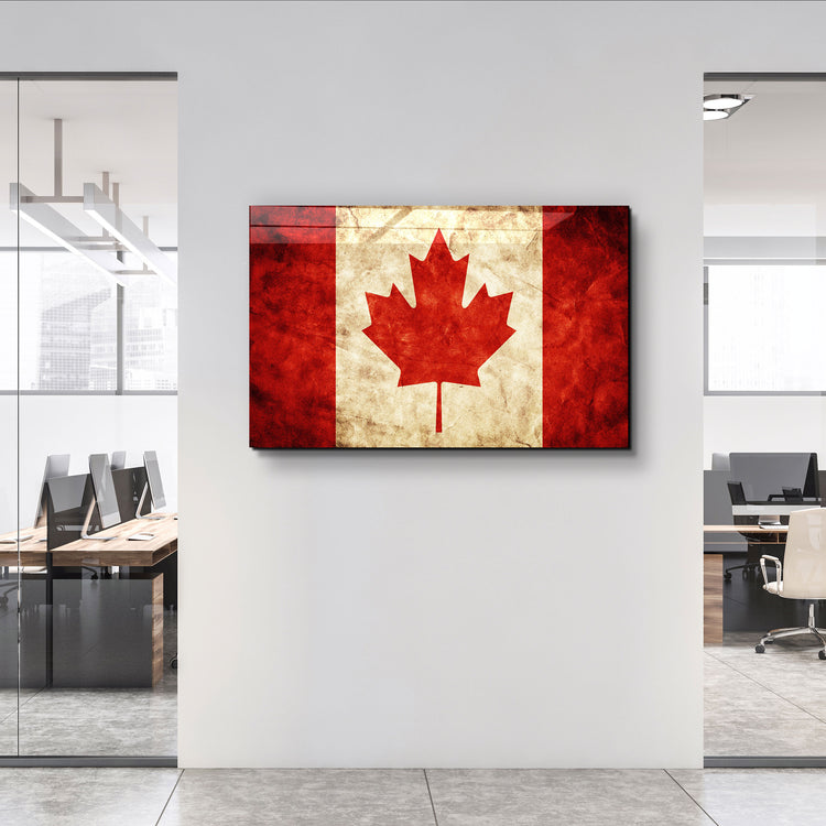 ・"Flag Of Canada V2"・Glass Wall Art | Artdesigna Glass Printing Wall Arts.