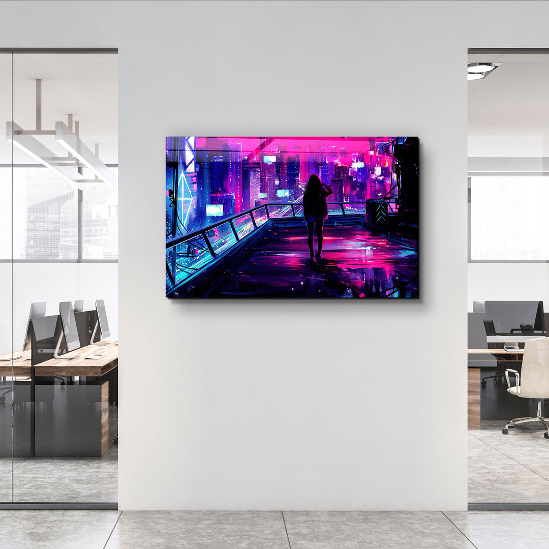 ・"Cyber City"・Glass Wall Art | Artdesigna Glass Printing Wall Arts.