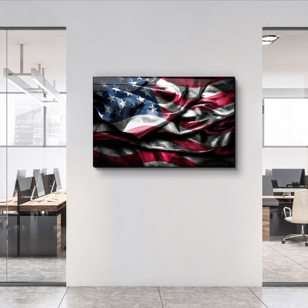 ・"Flag of the U.S."・Glass Wall Art | Artdesigna Glass Printing Wall Arts.