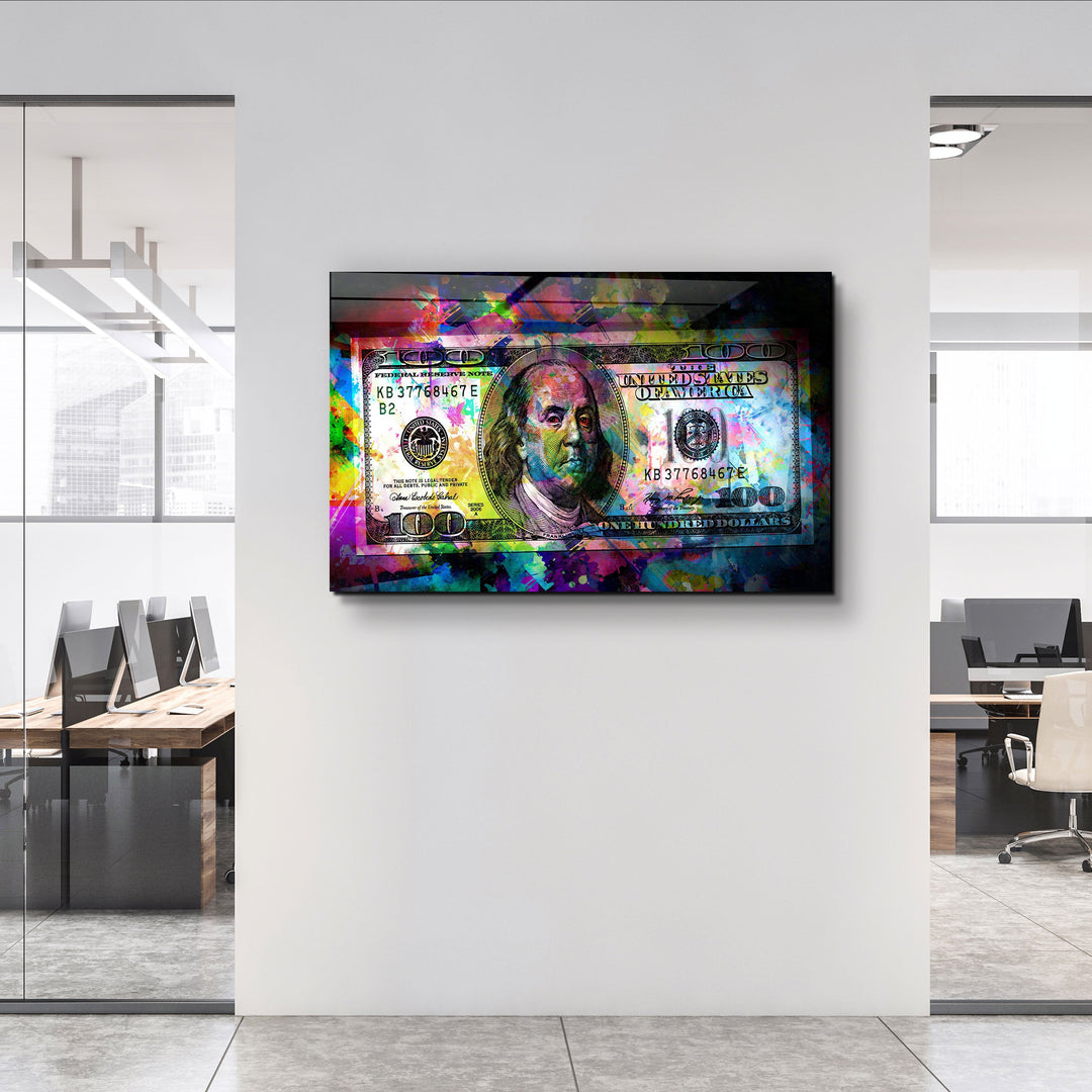 ・"Benjamin The Hundred Bucks"・Glass Wall Art | Artdesigna Glass Printing Wall Arts.