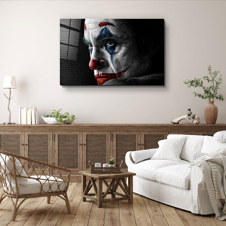 ・"Joker Face"・Glass Wall Art | Artdesigna Glass Printing Wall Arts.