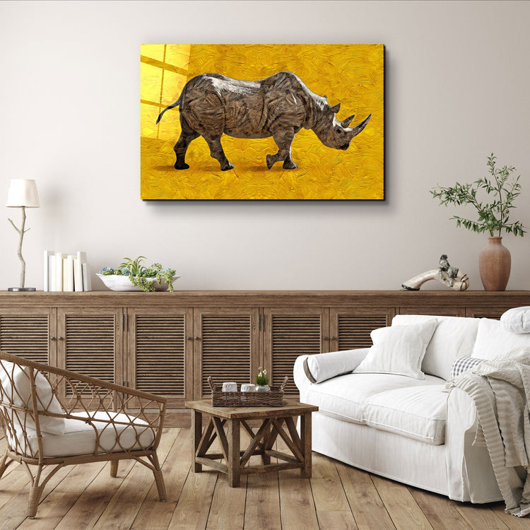 ・"Abstract Rhino"・Glass Wall Art | Artdesigna Glass Printing Wall Arts.