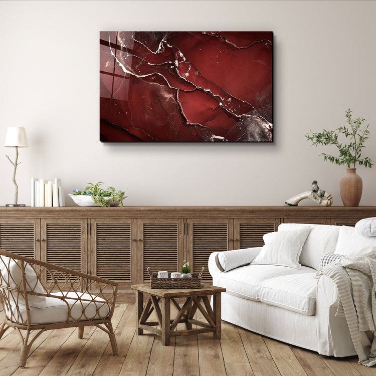 ・"Abstract Red Pattern"・Glass Wall Art | Artdesigna Glass Printing Wall Arts.