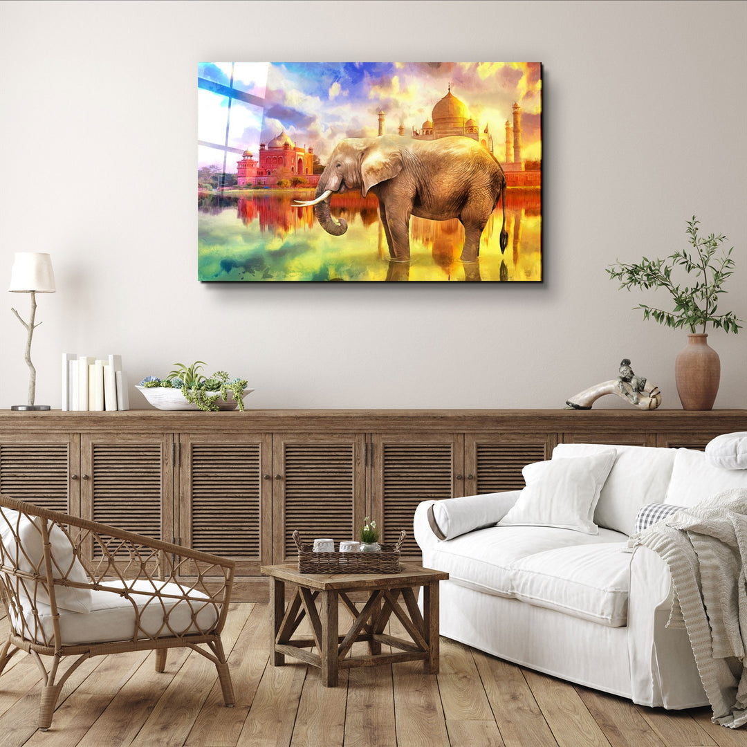 ・"Abstract Elephant"・Glass Wall Art | Artdesigna Glass Printing Wall Arts.