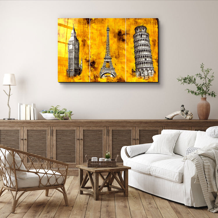 ・"Abstract Historical Buildings"・Glass Wall Art | Artdesigna Glass Printing Wall Arts.