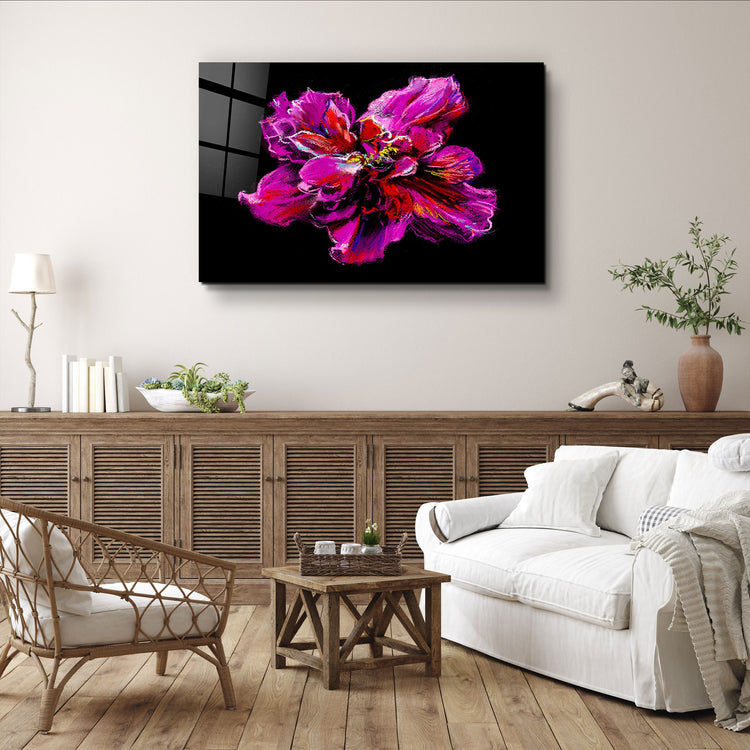 ・"Purple Flower"・Glass Wall Art | Artdesigna Glass Printing Wall Arts.