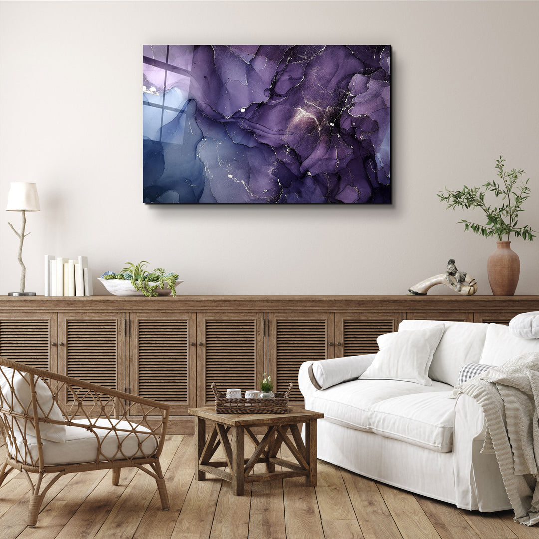 ・"Purple Wave Pattern"・Glass Wall Art | Artdesigna Glass Printing Wall Arts.