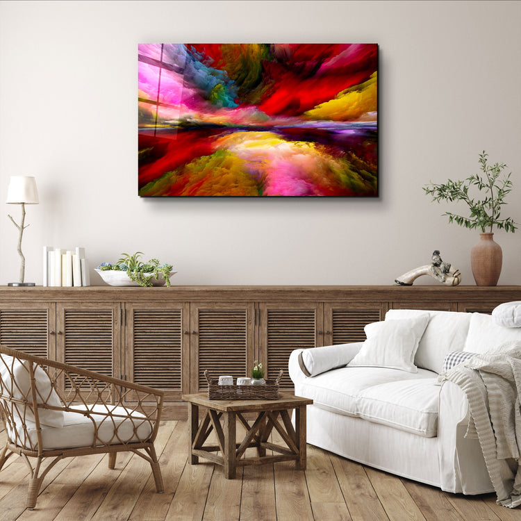 ・"Abstract Colorful Clouds"・Glass Wall Art | Artdesigna Glass Printing Wall Arts.