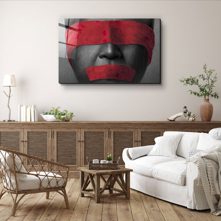 ・"Covered in Red"・Glass Wall Art | Artdesigna Glass Printing Wall Arts.