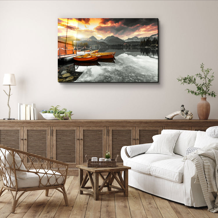 ・"Calm Lake V2"・Glass Wall Art | Artdesigna Glass Printing Wall Arts.