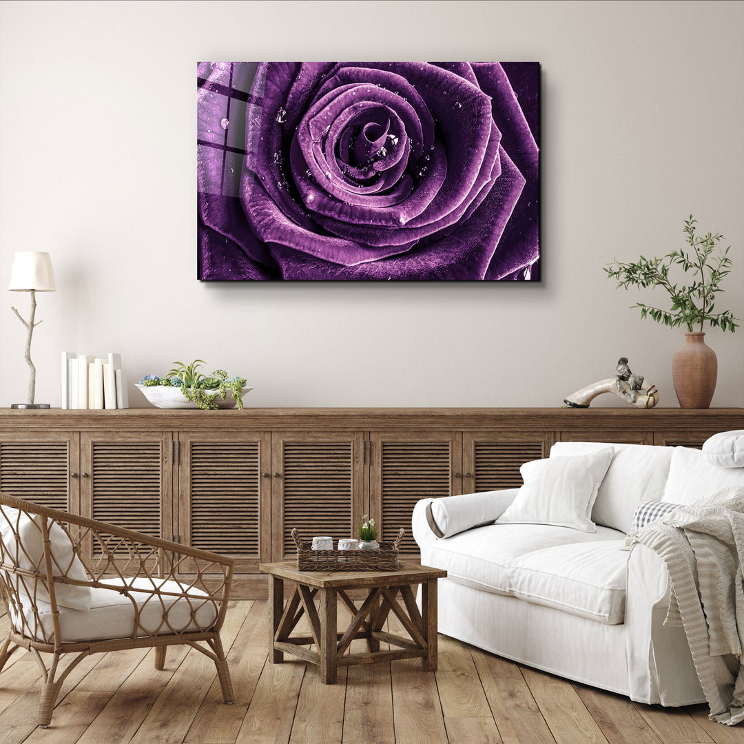 ・"Purple Rose V2"・Glass Wall Art | Artdesigna Glass Printing Wall Arts.