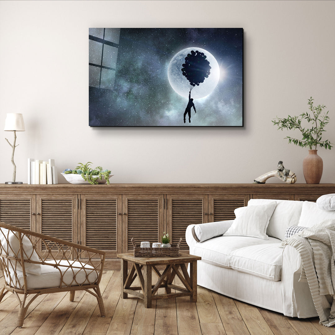 ・"To The Moon"・Glass Wall Art | Artdesigna Glass Printing Wall Arts.