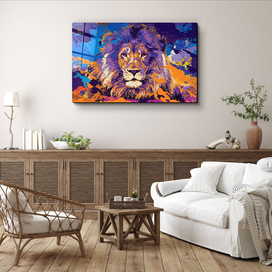 ・"The Lion In Colors"・Glass Wall Art | Artdesigna Glass Printing Wall Arts.