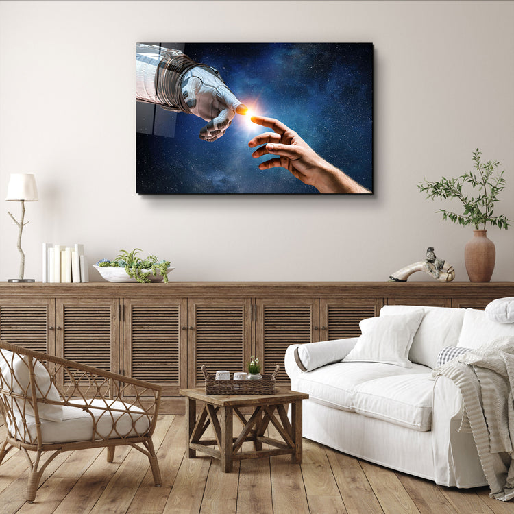 ・"Astronaut Creation"・Glass Wall Art | Artdesigna Glass Printing Wall Arts.