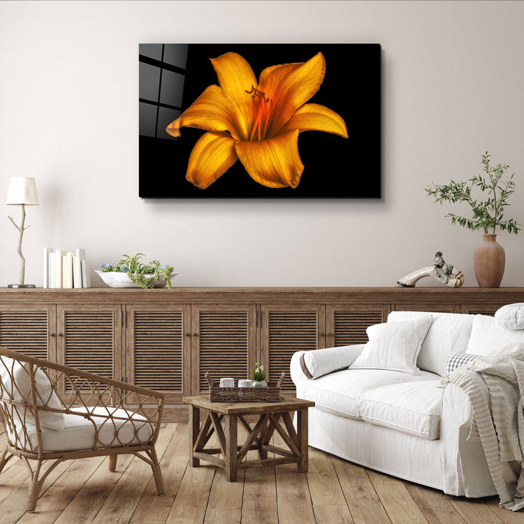 ・"Orange Lily"・Glass Wall Art | Artdesigna Glass Printing Wall Arts.