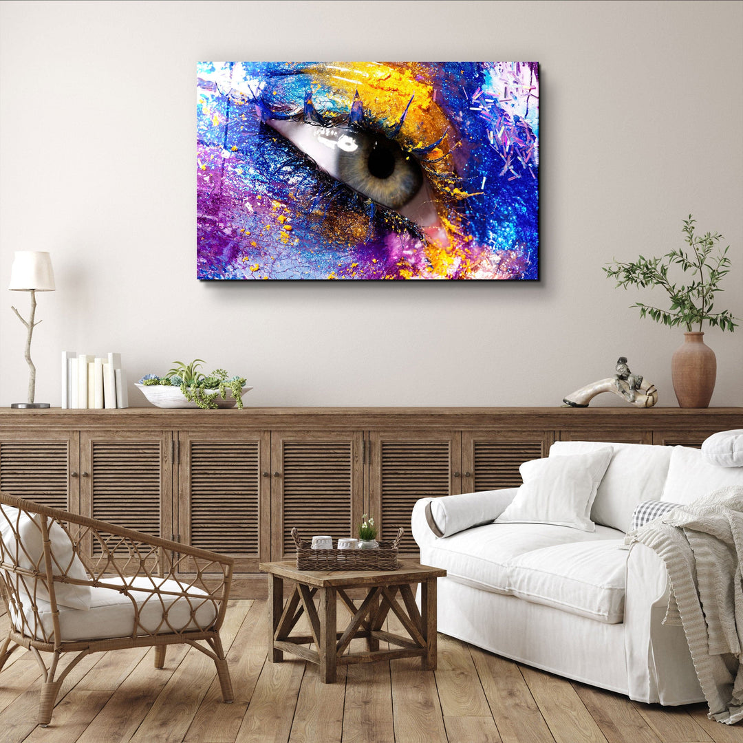 ・"Eye In Colors"・Glass Wall Art | Artdesigna Glass Printing Wall Arts.