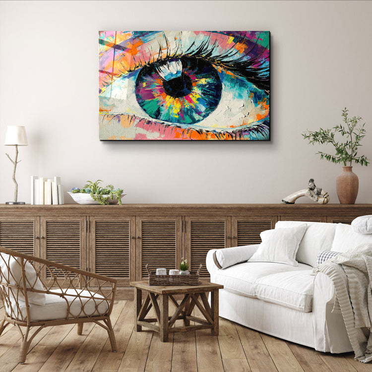 ・"Eye In Colors V2"・Glass Wall Art | Artdesigna Glass Printing Wall Arts.