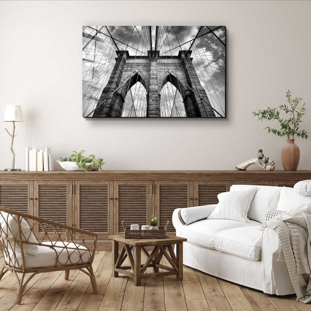 ・"Brooklyn Bridge"・Glass Wall Art | Artdesigna Glass Printing Wall Arts.