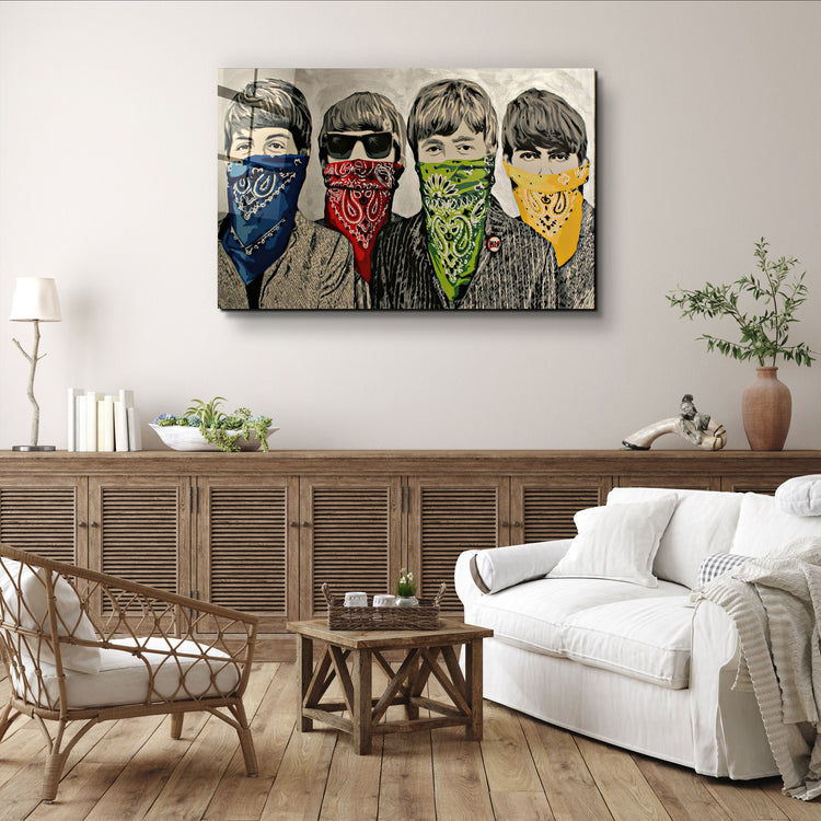 ・"Banksy - Beatles"・Glass Wall Art | Artdesigna Glass Printing Wall Arts.