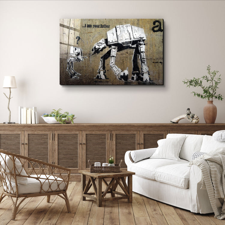 ・"Banksy - I am Your Father"・Glass Wall Art | Artdesigna Glass Printing Wall Arts.