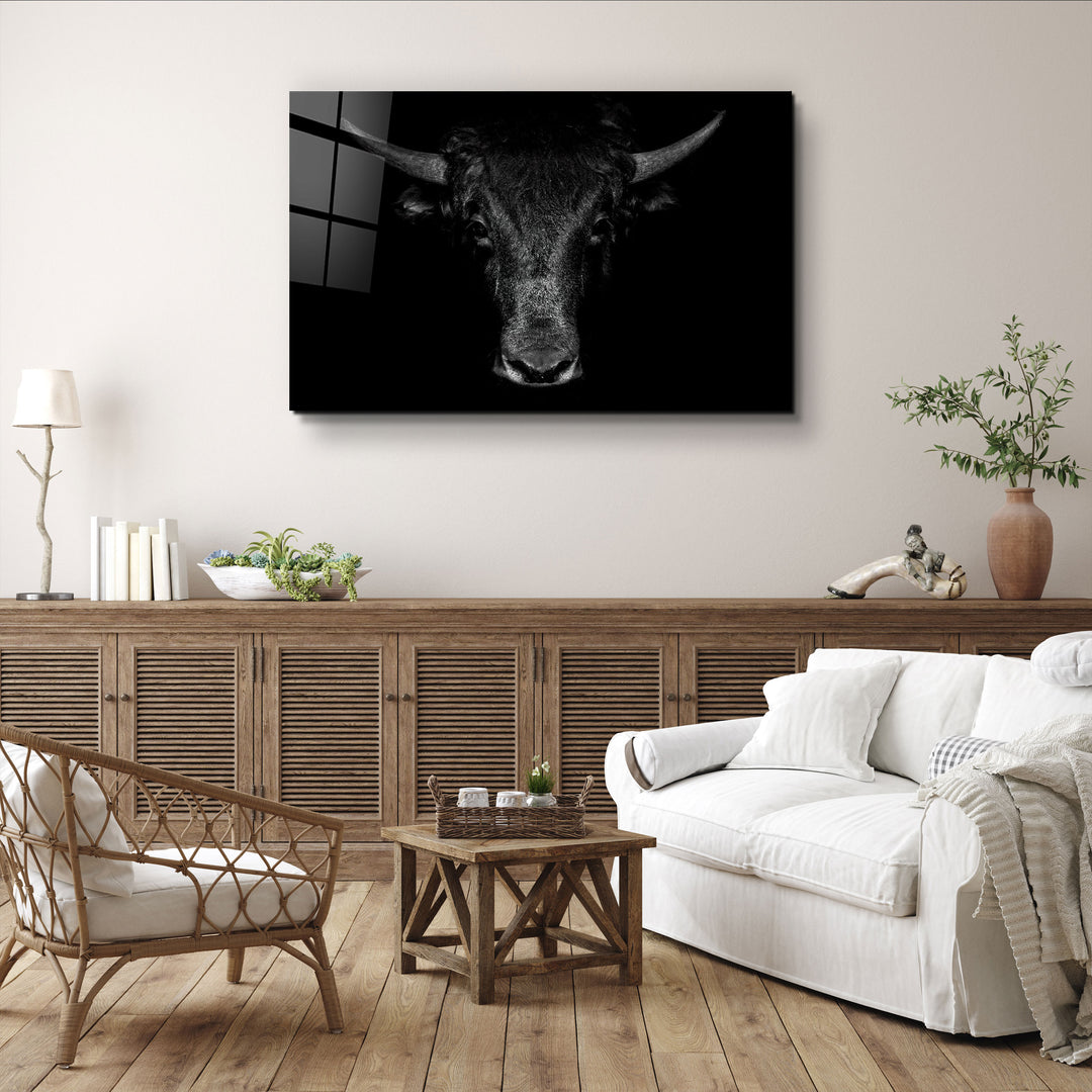 ・"The Bull"・Glass Wall Art | Artdesigna Glass Printing Wall Arts.