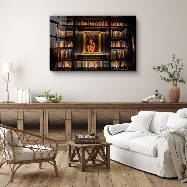 ・"A Small Library"・GLASS WALL ART | Artdesigna Glass Printing Wall Arts.