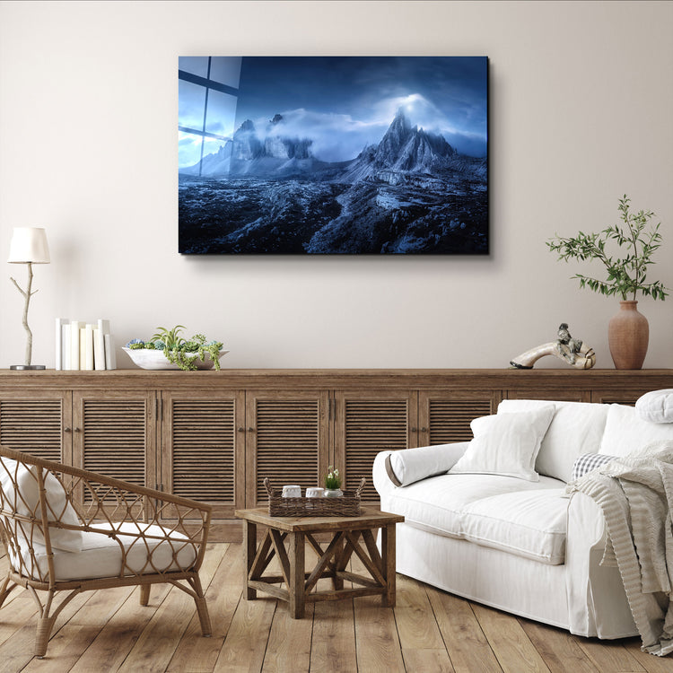 ・"Foggy Mountains"・GLASS WALL ART | Artdesigna Glass Printing Wall Arts.