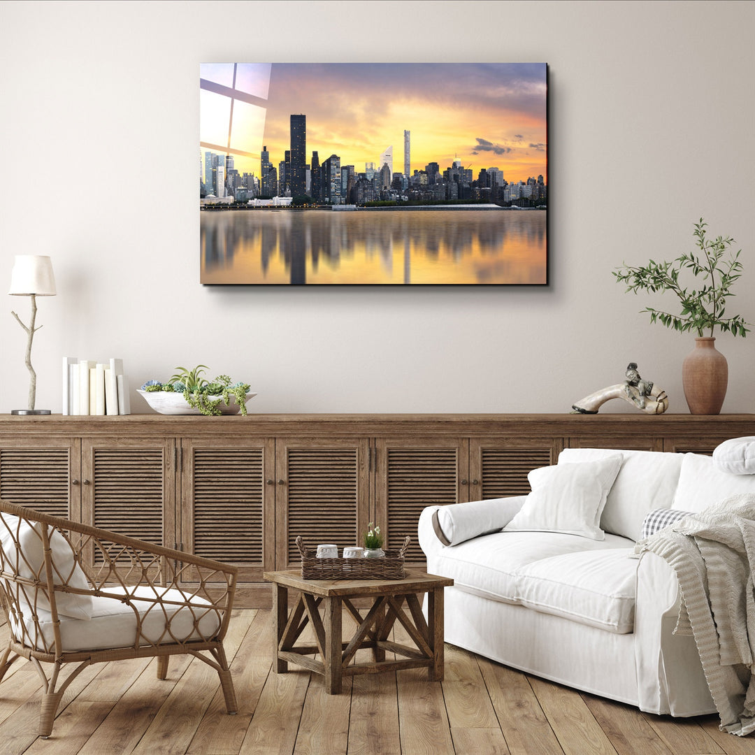 ・"Downtown"・Glass Wall Art | Artdesigna Glass Printing Wall Arts.