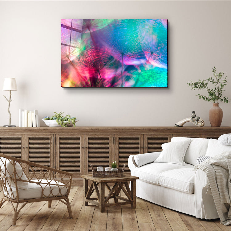 ・"Dandelion"・Glass Wall Art | Artdesigna Glass Printing Wall Arts.