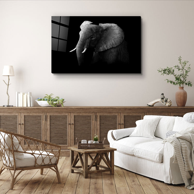 ・"Elephant"・Glass Wall Art | Artdesigna Glass Printing Wall Arts.