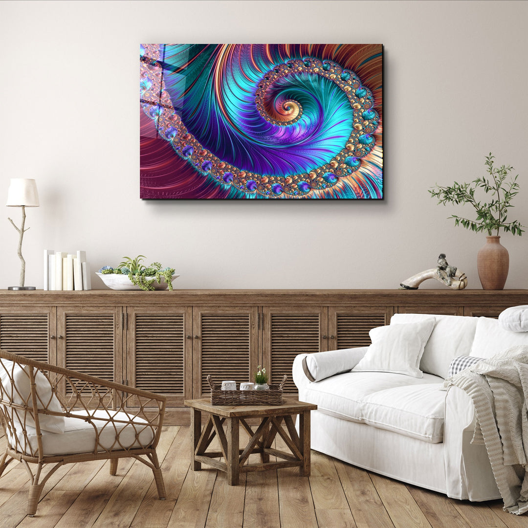 ・"Blue Swirl"・Glass Wall Art | Artdesigna Glass Printing Wall Arts.