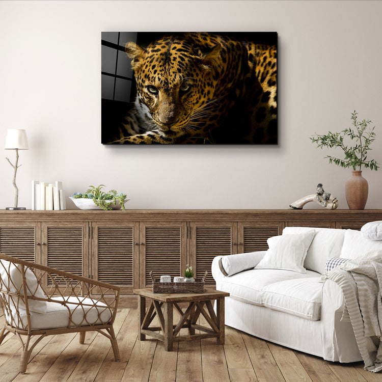 ・"Leopard"・Glass Wall Art | Artdesigna Glass Printing Wall Arts.