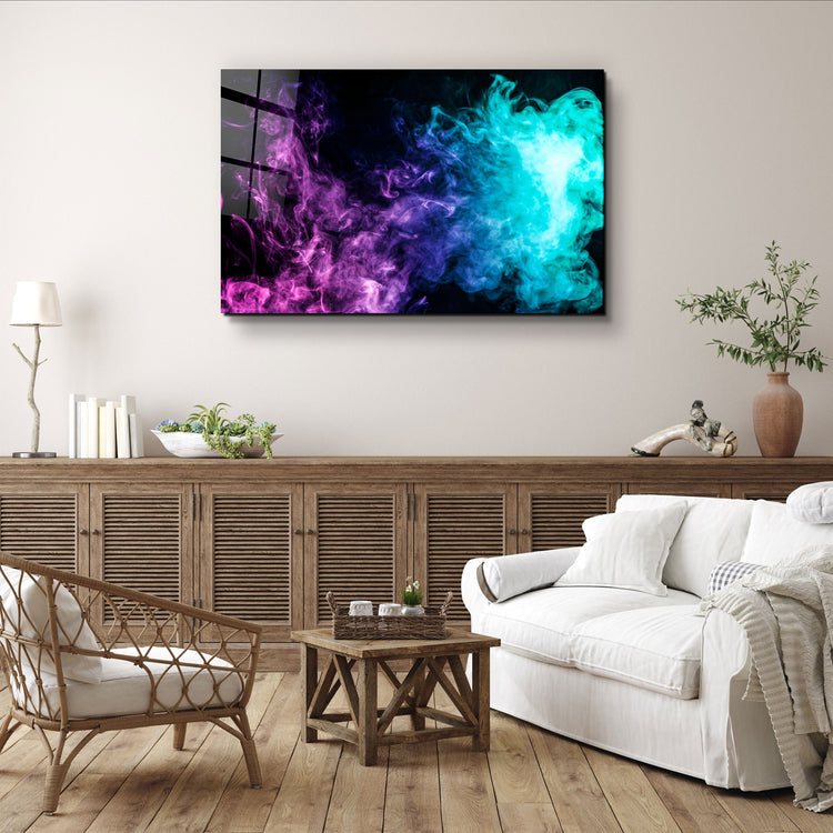 ・"Colored Smoke"・Glass Wall Art | Artdesigna Glass Printing Wall Arts.