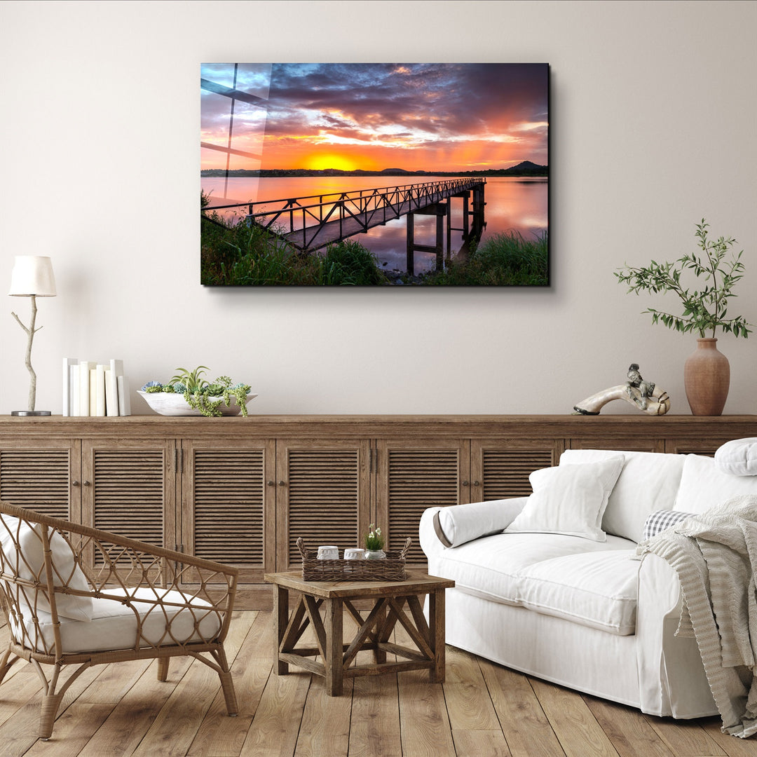 ・"Sunset on the Beach"・Glass Wall Art | Artdesigna Glass Printing Wall Arts.