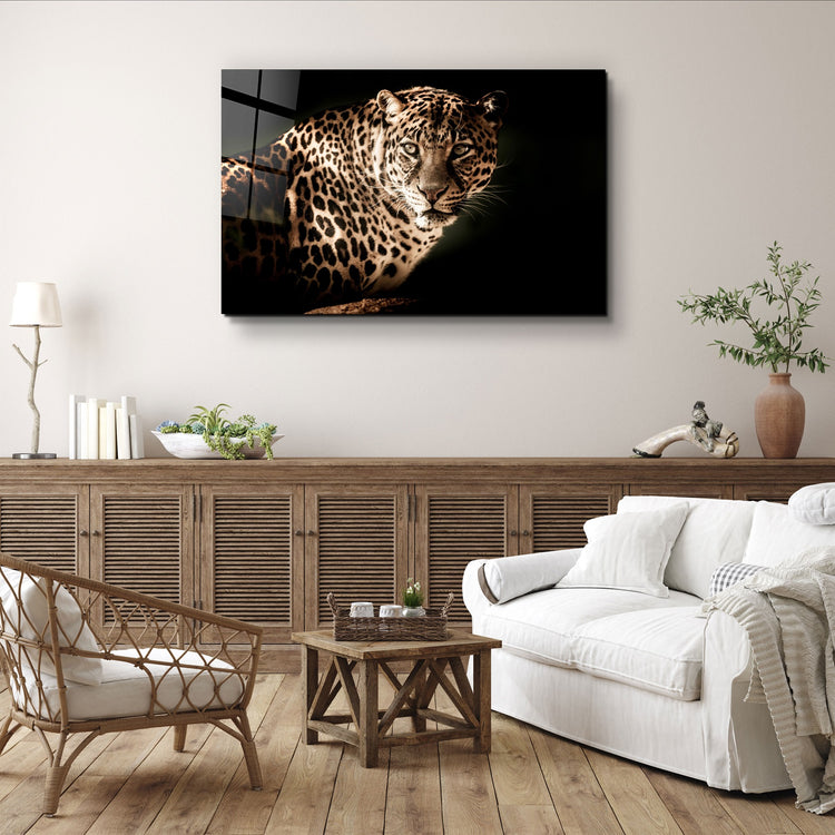 ・"Leopard"・Glass Wall Art | Artdesigna Glass Printing Wall Arts.