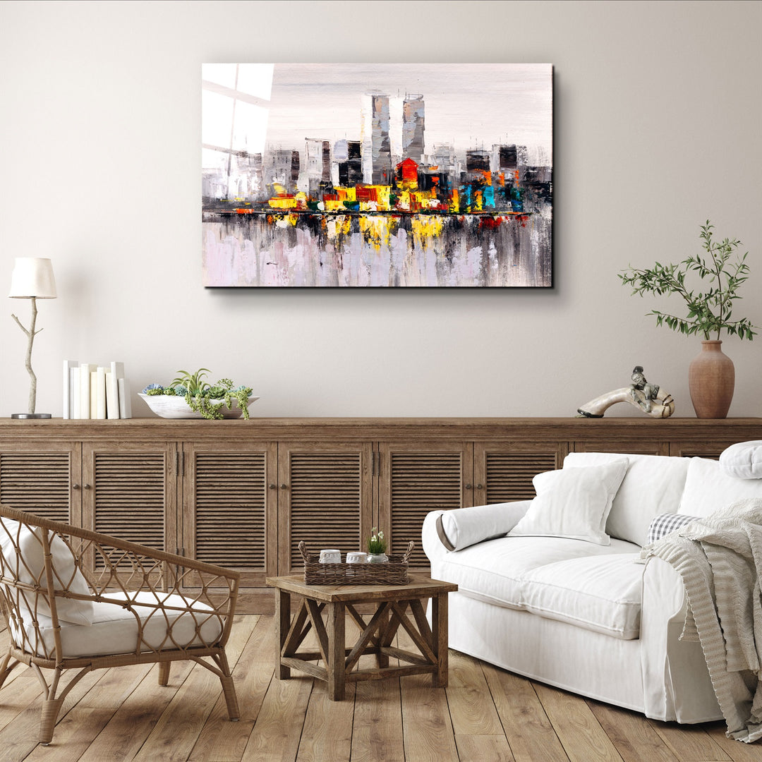 ・"Abstract City"・Glass Wall Art | Artdesigna Glass Printing Wall Arts.