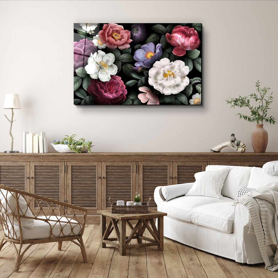 ・"Floral"・Glass Wall Art | Artdesigna Glass Printing Wall Arts.