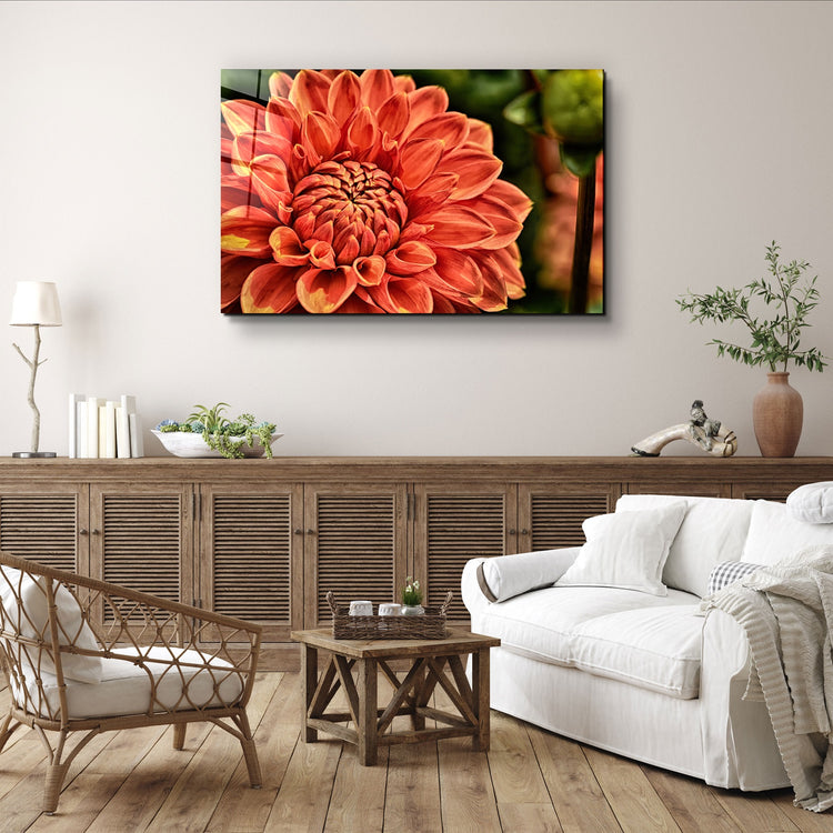 ・"Orange Gerbera"・Glass Wall Art | Artdesigna Glass Printing Wall Arts.