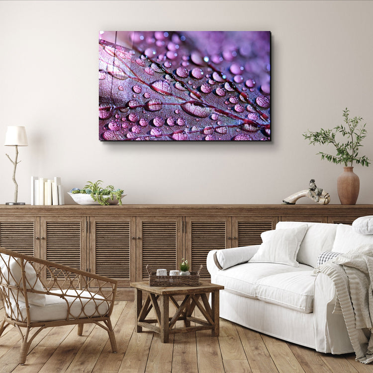 ・"Purple Leaf"・Glass Wall Art | Artdesigna Glass Printing Wall Arts.