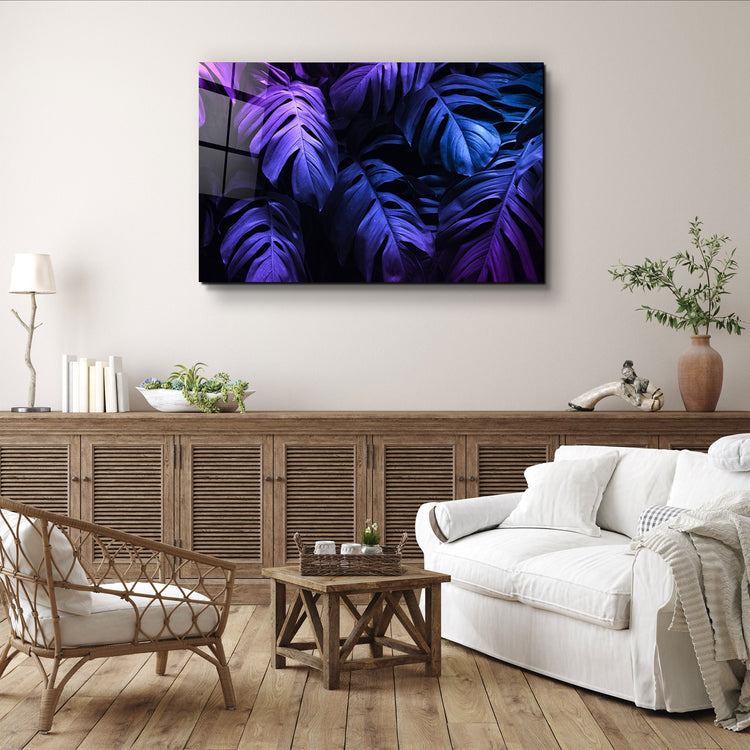 ・"Tropical Leaf"・Glass Wall Art | Artdesigna Glass Printing Wall Arts.