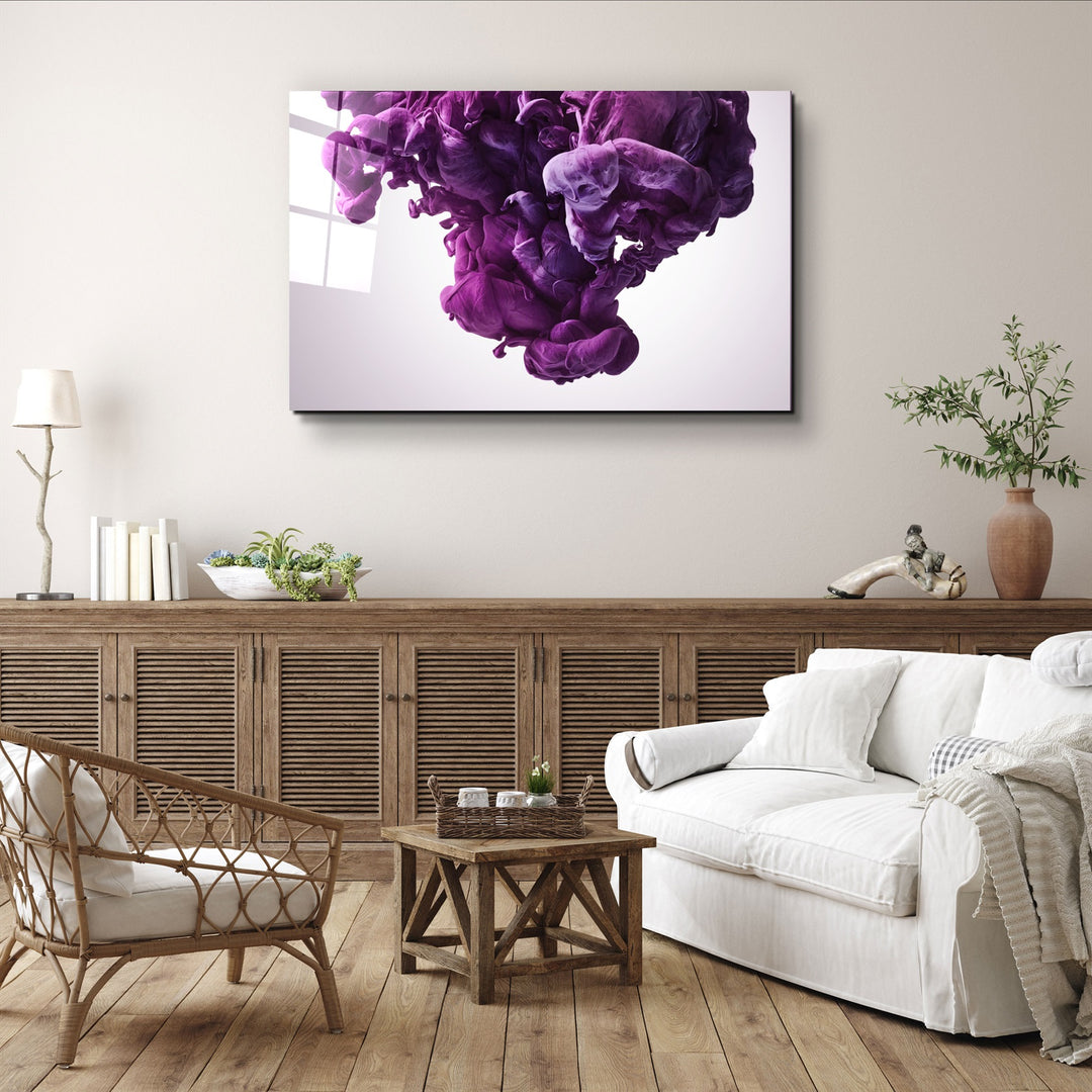 ・"Purple Smoke"・Glass Wall Art | Artdesigna Glass Printing Wall Arts.