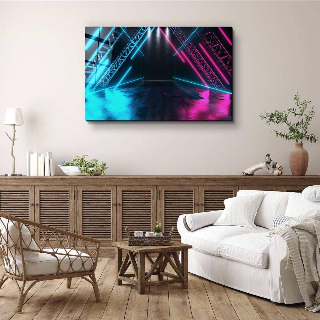 ・"Neon Stage"・Glass Wall Art | Artdesigna Glass Printing Wall Arts.