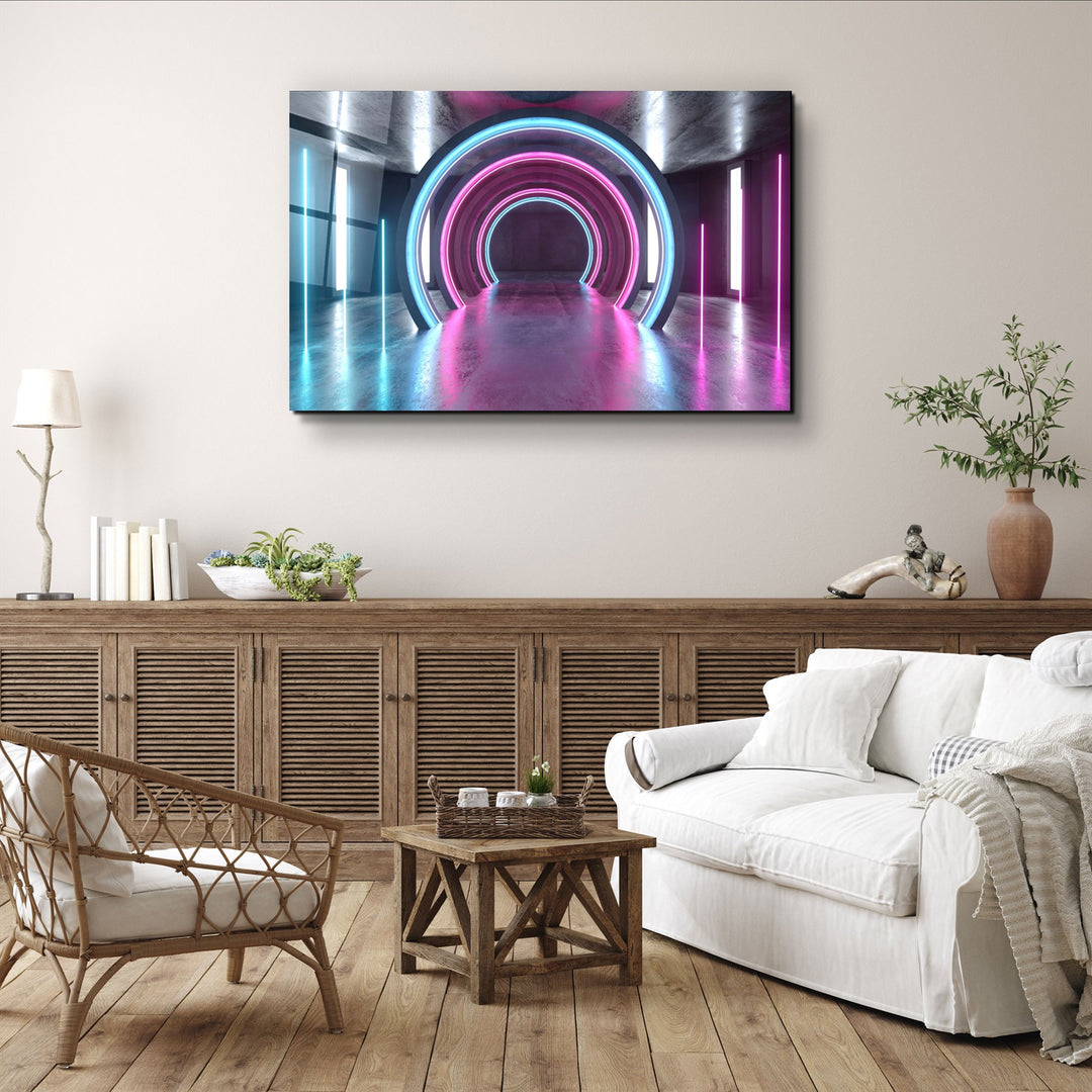 ・"Neon Ring"・Glass Wall Art | Artdesigna Glass Printing Wall Arts.