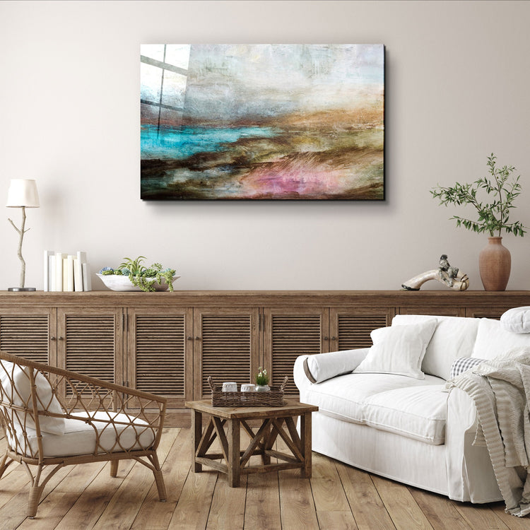 ・"Abstract Lake"・Glass Wall Art | Artdesigna Glass Printing Wall Arts.