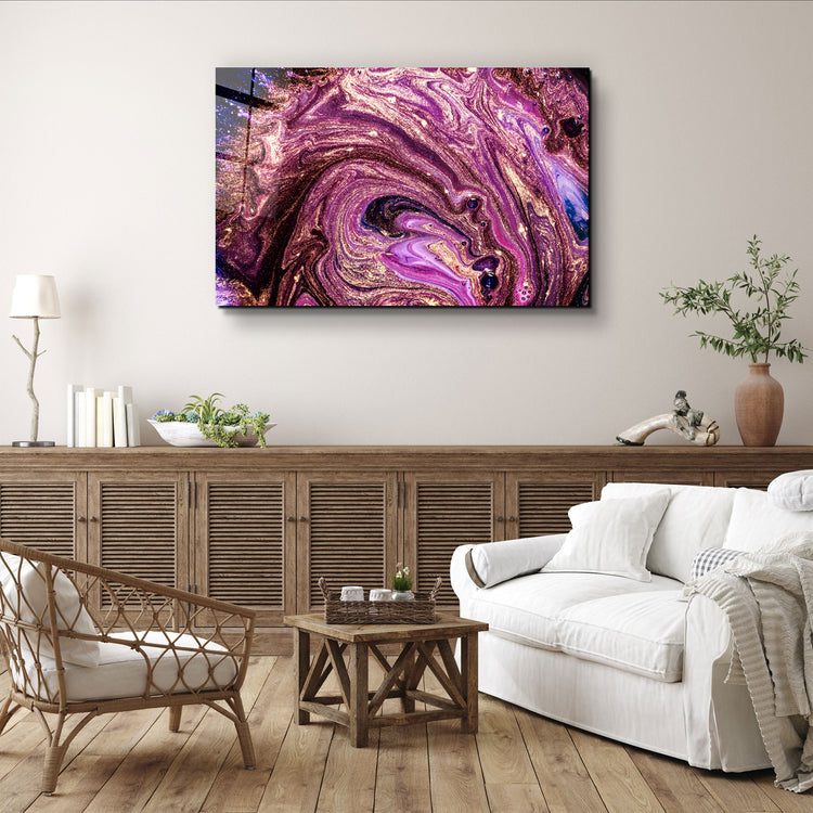 ・"Shimmer Pink"・Glass Wall Art | Artdesigna Glass Printing Wall Arts.