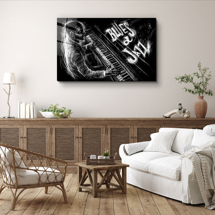 ・"Only Jazz"・Glass Wall Art | Artdesigna Glass Printing Wall Arts.