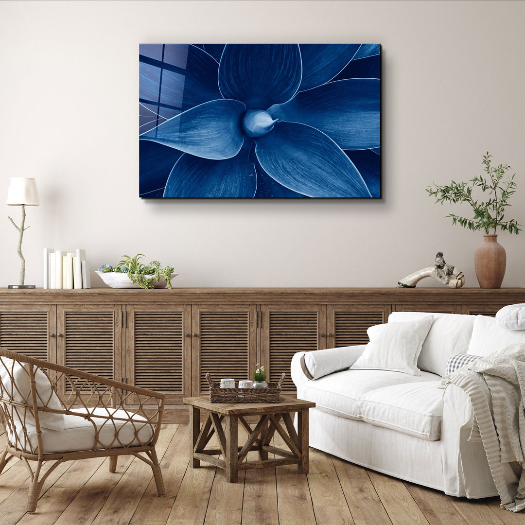 ・"Natura Blue"・Glass Wall Art | Artdesigna Glass Printing Wall Arts.