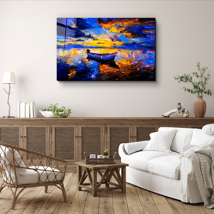 ・"The Boat Painting 2"・Glass Wall Art | Artdesigna Glass Printing Wall Arts.