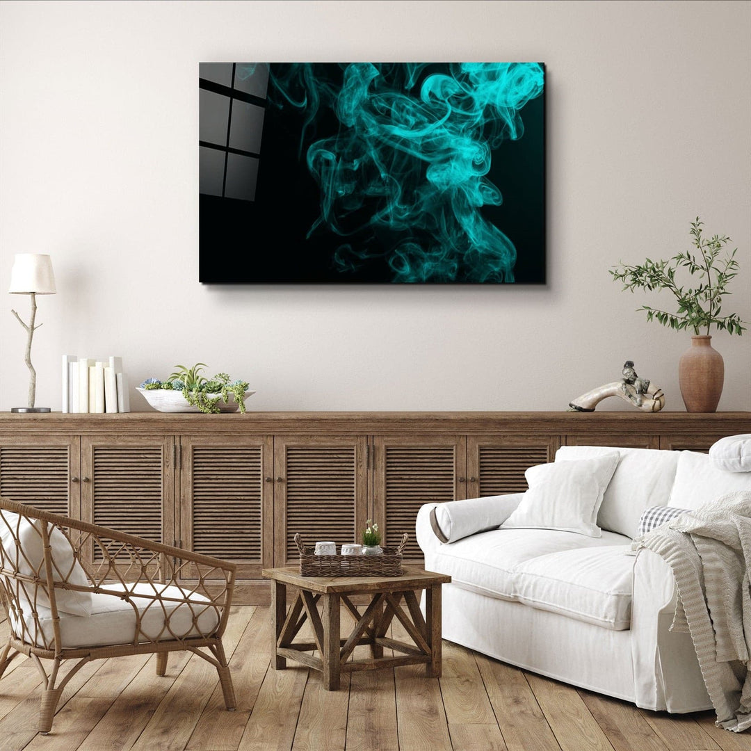 ・"Green Smoke"・Glass Wall Art | Artdesigna Glass Printing Wall Arts.