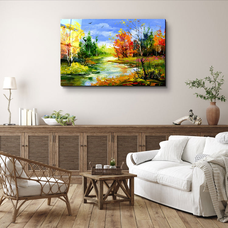 ・"Abstract Landscape V2"・Glass Wall Art | Artdesigna Glass Printing Wall Arts.